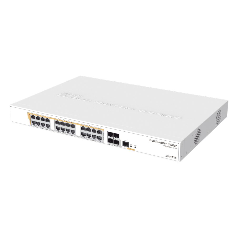CRS328-24P-4S+RM - 24 port Gigabit Ethernet router/switch with four 10Gbps SFP+