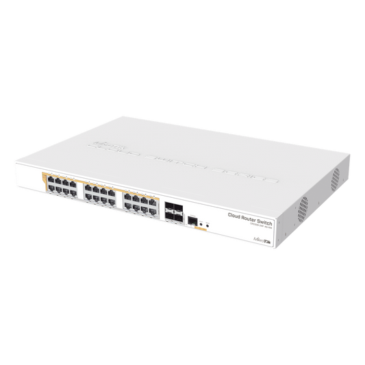CRS328-24P-4S+RM - 24 port Gigabit Ethernet router/switch with four 10Gbps SFP+