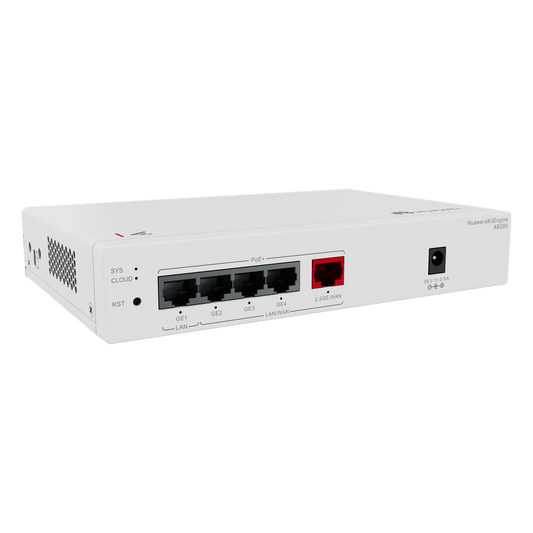 Router eKit para 150 clientes / Controladora para 16 APs / 5 Puertos PoE+ (1 WAN 2.5 Gbps + 1 LAN Gigabit + 3 LAN/WAN gigabit) / Presupuesto PoE 41W / Gestión en la nube / Libre de licenciamiento