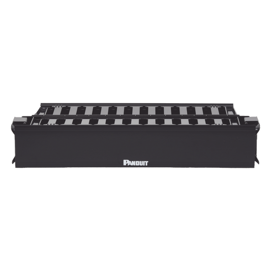 Organizador de Cables Horizontal PatchLink, Doble (Frontal y Posterior), Con Tapa Extendida, Para Rack de 19in, 2UR