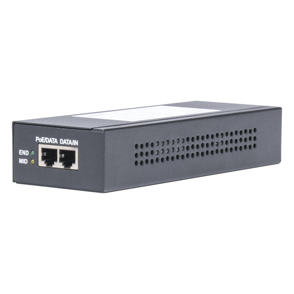 Inyector Super Hi-PoE / 56 Vcc / 60 Watts / Para Domos HIKVISION PTZ / IP (-AE / DE) / Soporta 802.3 af / at / Para Aplicaciones de CCTV