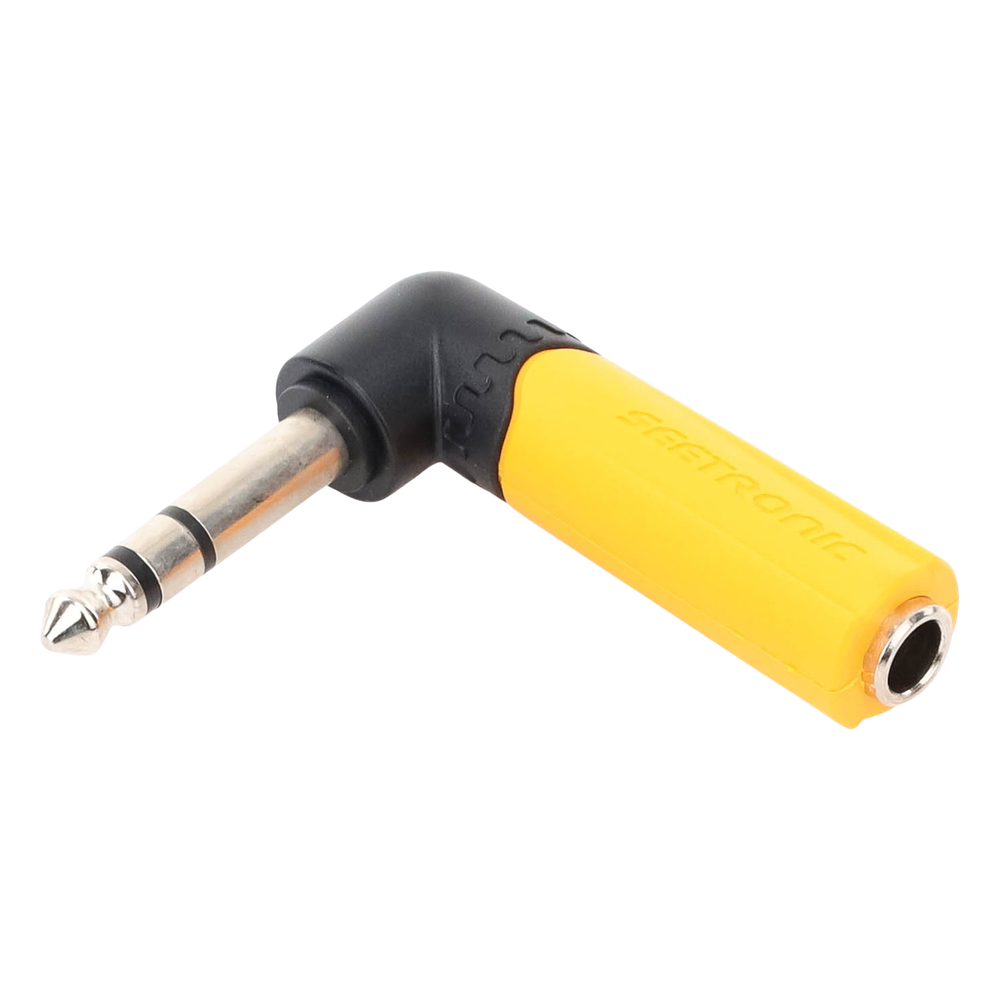 Conector Estéreo | 1/4in - 1/4in | Conector de angulo recto | Adaptador de Carcasa de Plastico