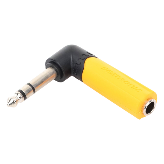 Conector Estéreo | 1/4in - 1/4in | Conector de angulo recto | Adaptador de Carcasa de Plastico