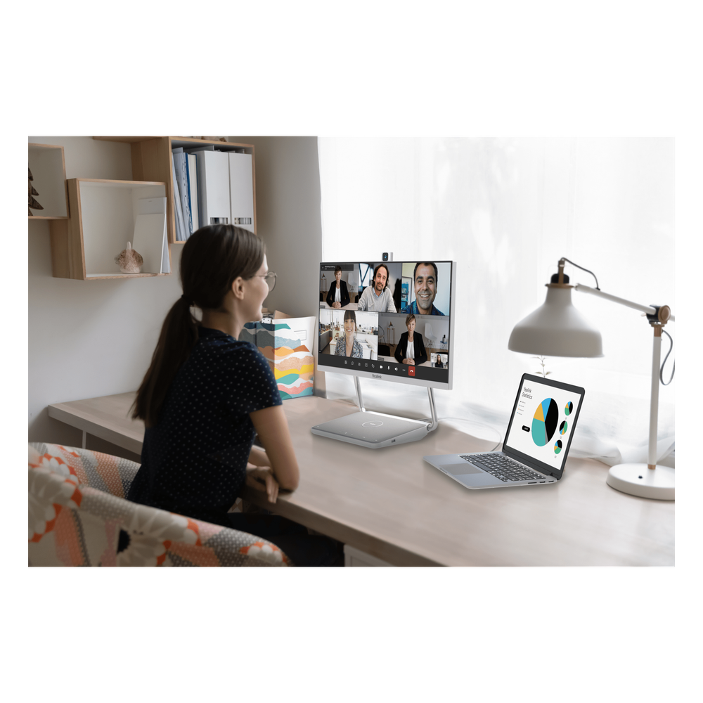 Sistema de Videoconferencia Todo en Uno DeskVision A24 de Yealink con cámara 4K y pantalla táctil de 24”