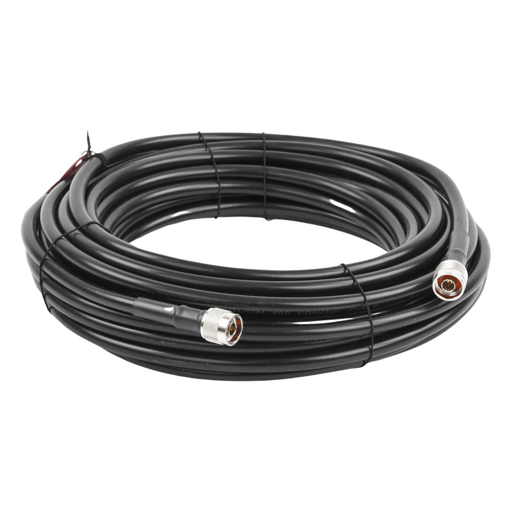 Jumper Coaxial de 50 Ohm con Cable Wilson-400 | Conector N Macho en los Extremos | 15.24 Metros (50 Pies) de Longitud.
