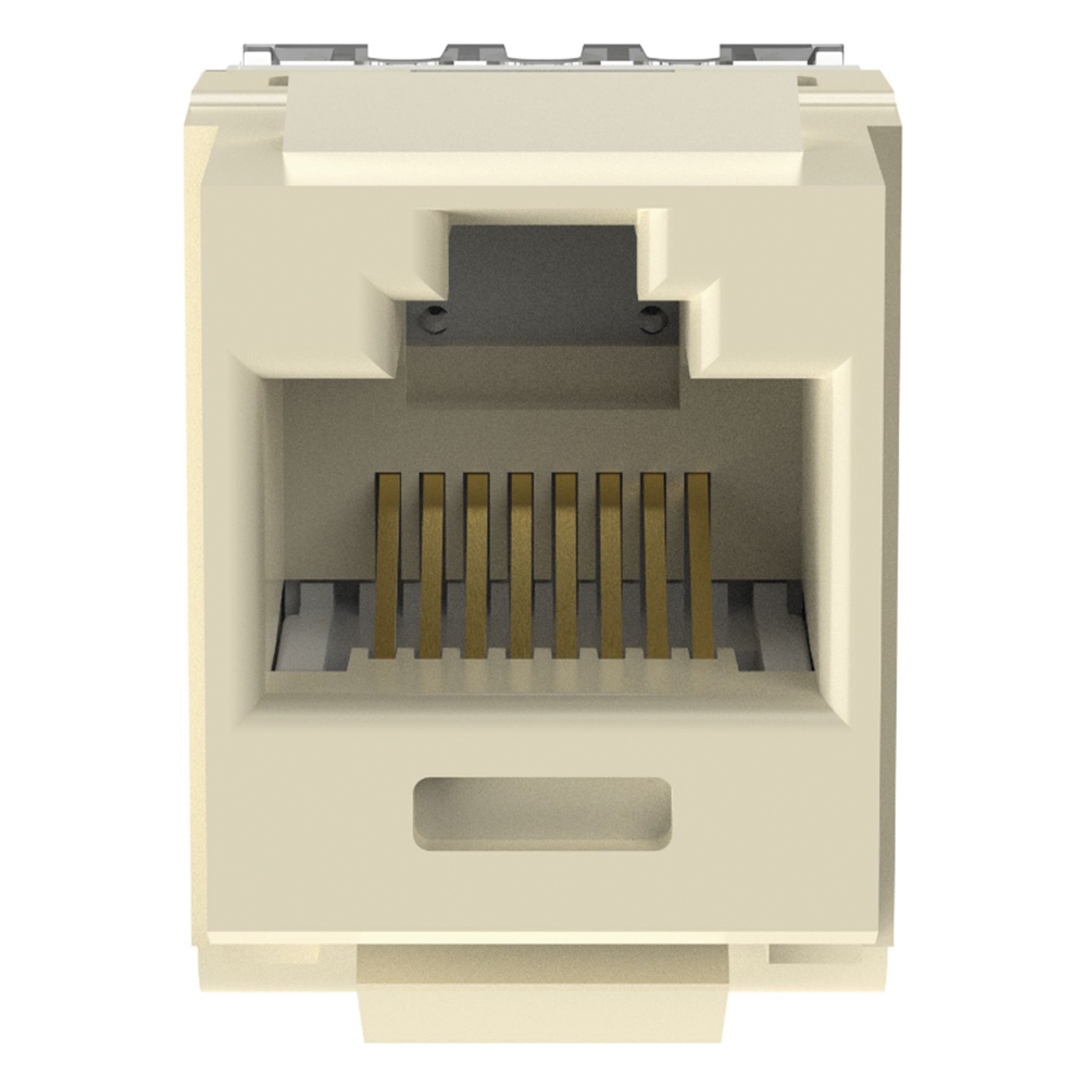 Conector Jack Estilo 110 (de Impacto), Tipo Keystone, Categoría 6, de 8 Posiciones y 8 Cables, Color Marfil