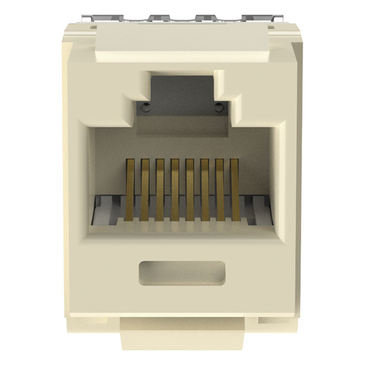 Conector Jack Estilo 110 (de Impacto), Tipo Keystone, Categoría 6, de 8 Posiciones y 8 Cables, Color Marfil