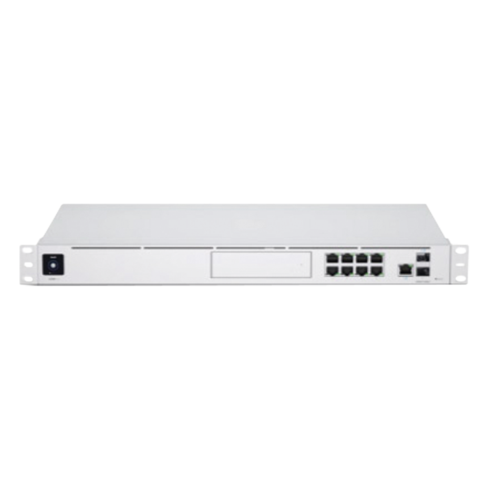UniFi OS Console: Dream Machine Pro, con 1 puerto WAN Gigabit RJ45, 1 puerto WAN 10G SFP+ / 8 puertos LAN Gigabit RJ-45, y una bahía de HDD 3.5" (No incluye HDD), Integra todas las aplicaciones UniFi