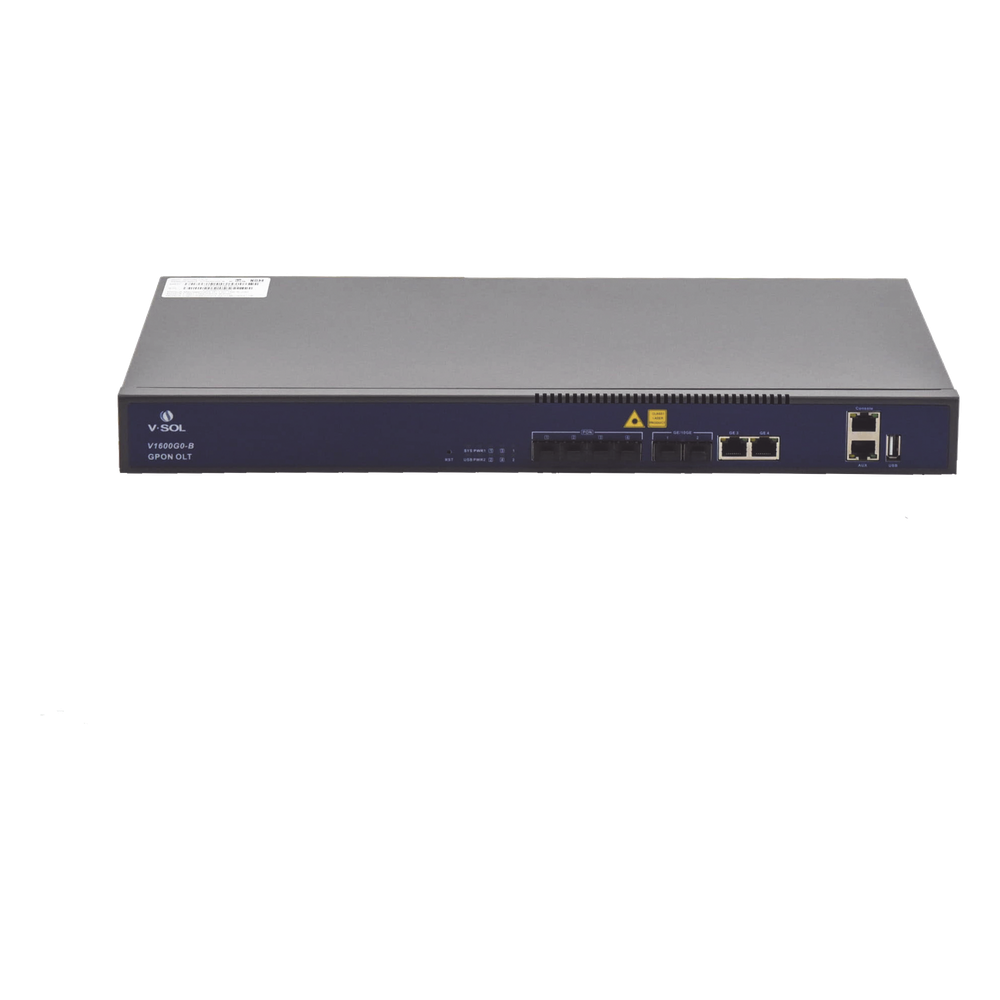 OLT de 4 puertos GPON con 4 puertos Uplink (2 puertos Gigabit Ethernet + 2 Puertos SFP+) , hasta 512 ONUS,