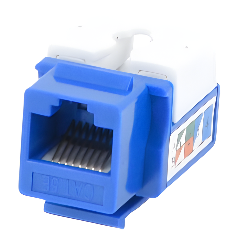 Módulo Jack Keystone Cat5e con Terminación 110 (Punchdown) para Faceplate - Color Azul