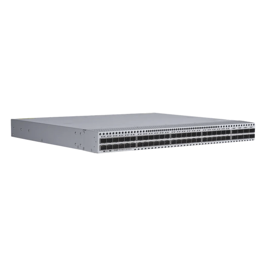 Switch Data Center / 48 Puertos SFP+ 1G/10G / 8 Puertos QSFP28 40G/100G / 2.56 Tbps / 1920 Mpps / M-LAG VSU VXLAN EVPN / RDMA RoCEv2 PFC ECN / Fuentes Redundantes 1+1 Hot-Swap