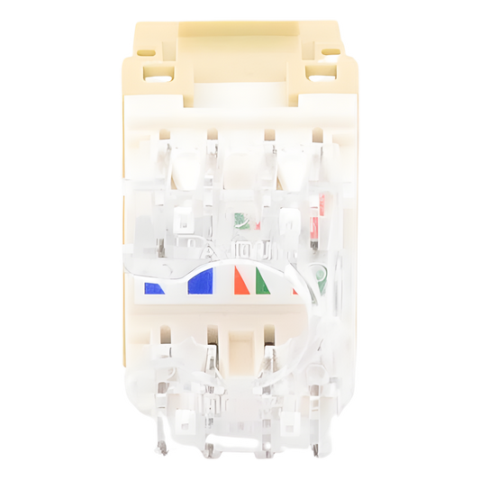 Conector Jack Estilo 110 (de Impacto), Tipo Keystone, Categoría 5e, de 8 Posiciones y 8 Cables, Color Marfil