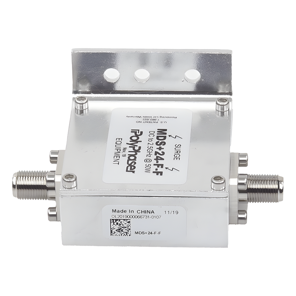 Protector RF Coaxial A 75 Ohms +24VDC Con Conector F Hembra De 300 MHz - 2.5 GHz