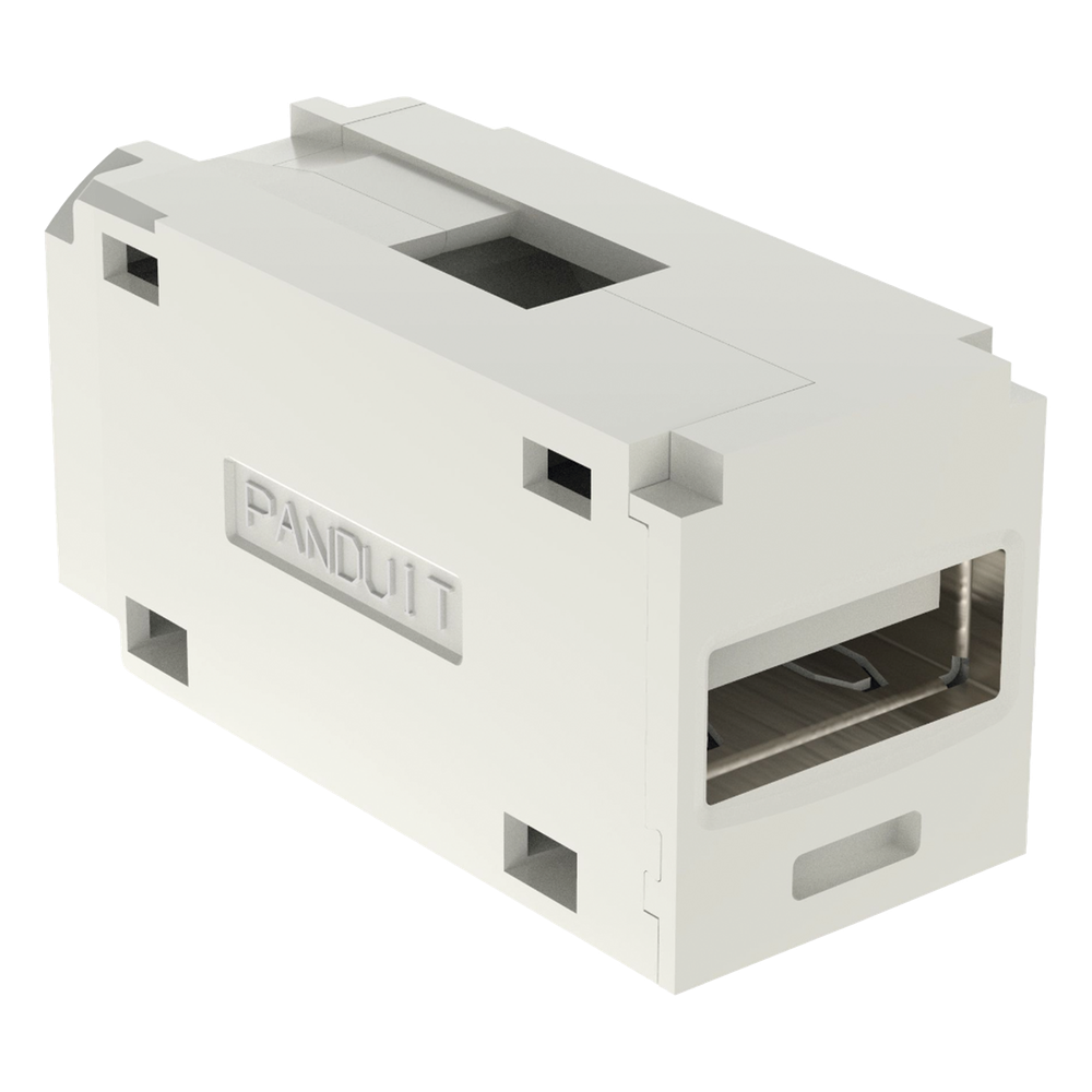 Módulo Acoplador USB 2.0, Hembra a Hembra, Tipo Mini-Com, Color Blanco Mate
