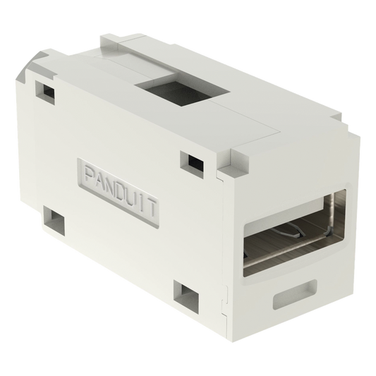 Módulo Acoplador USB 2.0, Hembra a Hembra, Tipo Mini-Com, Color Blanco Mate
