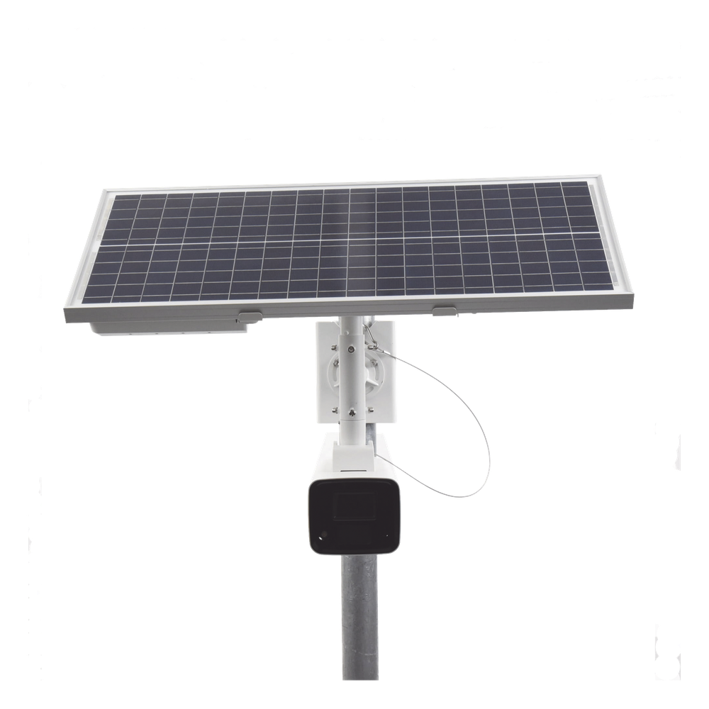 Kit Solar IP All in One / Cámara Bala ColorVu 4 Megapixel / Lente 4 mm / Panel Solar / Batería de Respaldo de Litio 23.2Ah (Hasta 24 Días) / Conexión 4G / Accesorios de Instalación