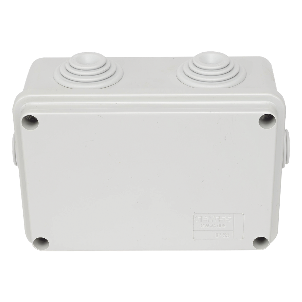 Caja Estanca de PVC Para Derivación y Conexión, 6 Entradas, Tapa Atornillada, 120x80x50 mm (Área interna), Uso Exterior IP55, Material que no Propaga el Fuego y Libre de Hálogenos