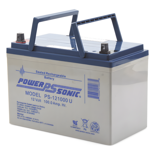 Batería 12V, 100AH, Para Respaldo, Tecnologías AGM/VRLA, 10-12 Años Vida Útil, Terminales U, Reconocida UL
