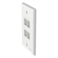 Placa de Pared Vertical, Salida Para 4 Puertos Keystone, Color Blanco