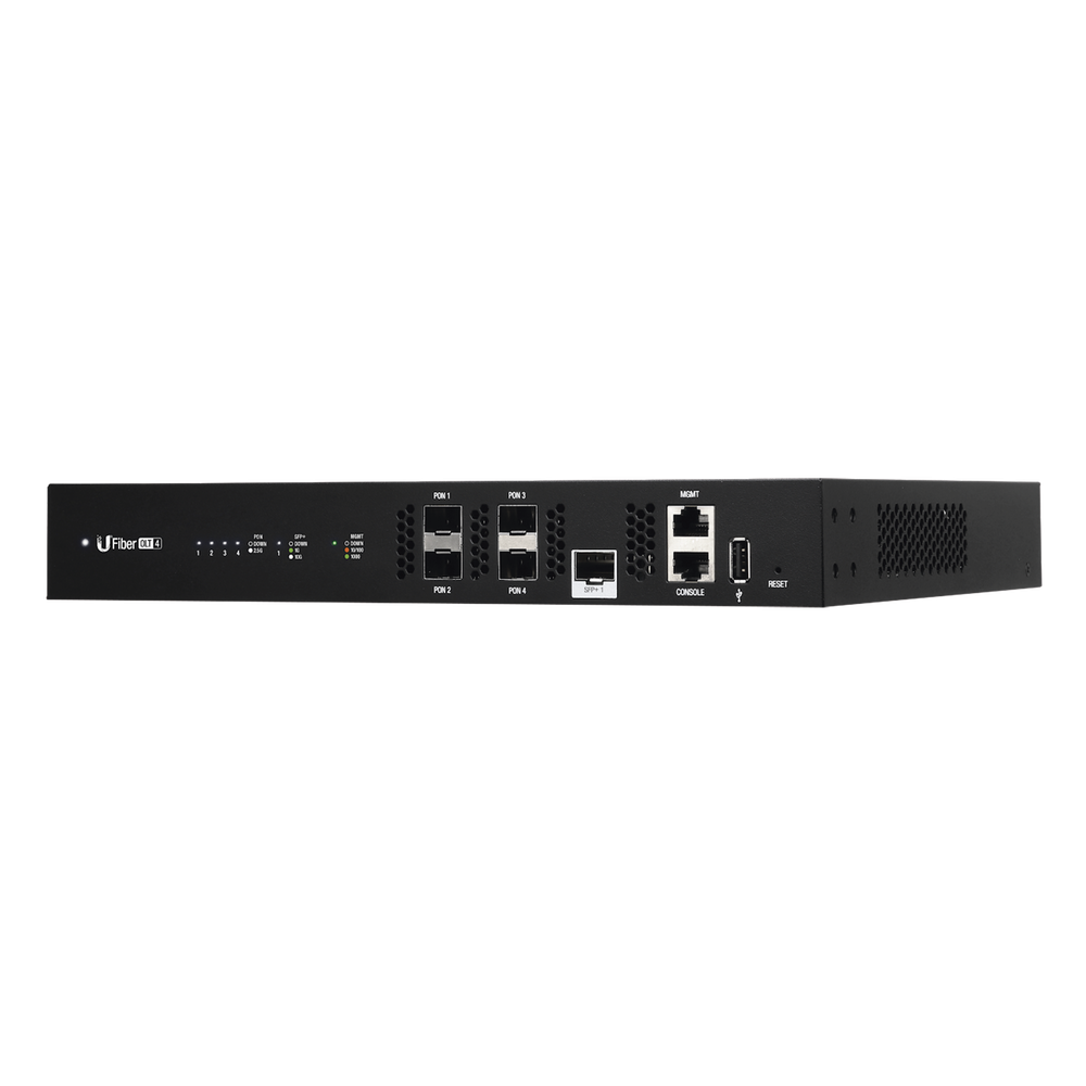 UFiber GPON OLT, Terminal de línea óptica hasta 512 ONUs concurrentes, con 4 puertos SFP GPON + 1 puertos SFP+ 10 G