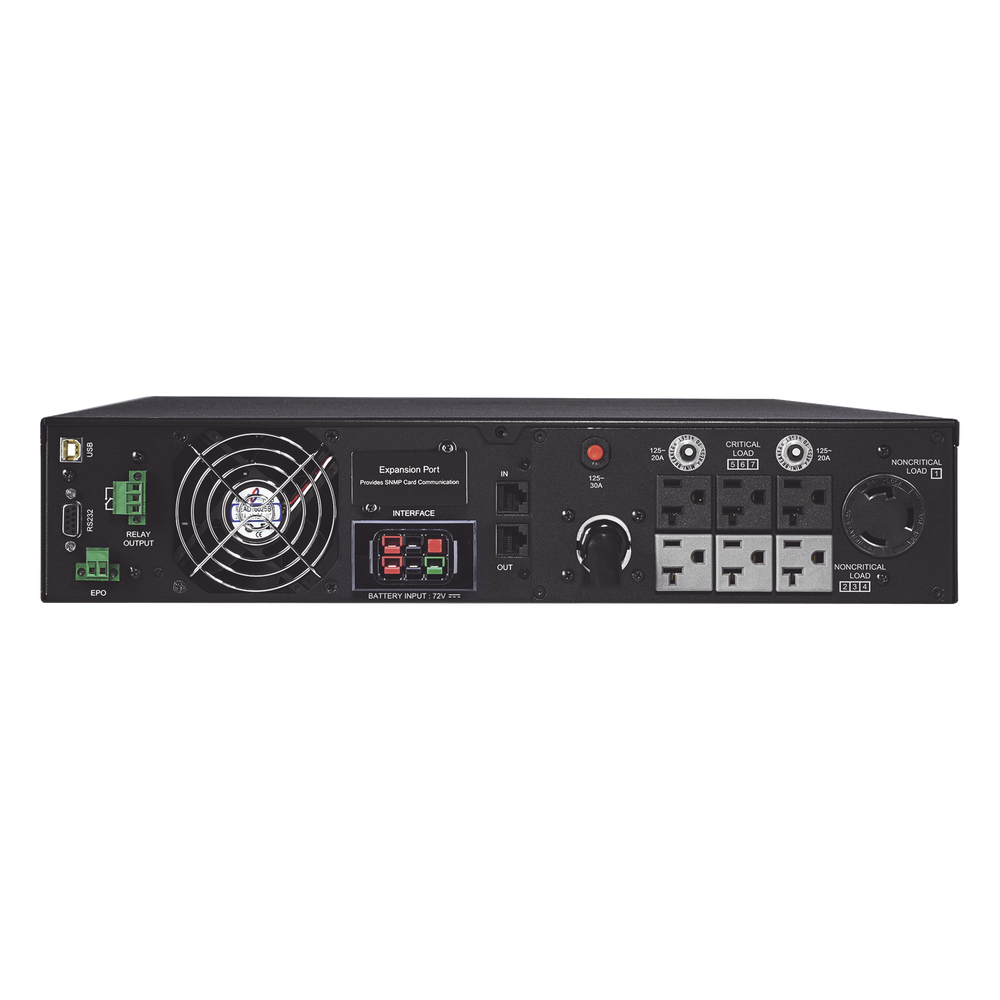 UPS de 3000 VA/2700 W, Online Doble Conversión, Entrada 120 Vca NEMA L5-30P, Onda Senoidal Pura, Torre o Rack de 2 UR, Con 6 Tomas NEMA 5-20R y 1 NEMA L5-30R