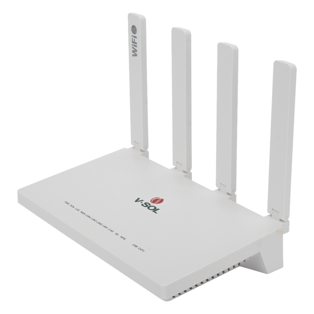 ONU GPON/EPON con Wi-Fi 6 AX1500 / 1 Puerto CATV / 4 Puertos Gigabit / Puerto PON SC/APC