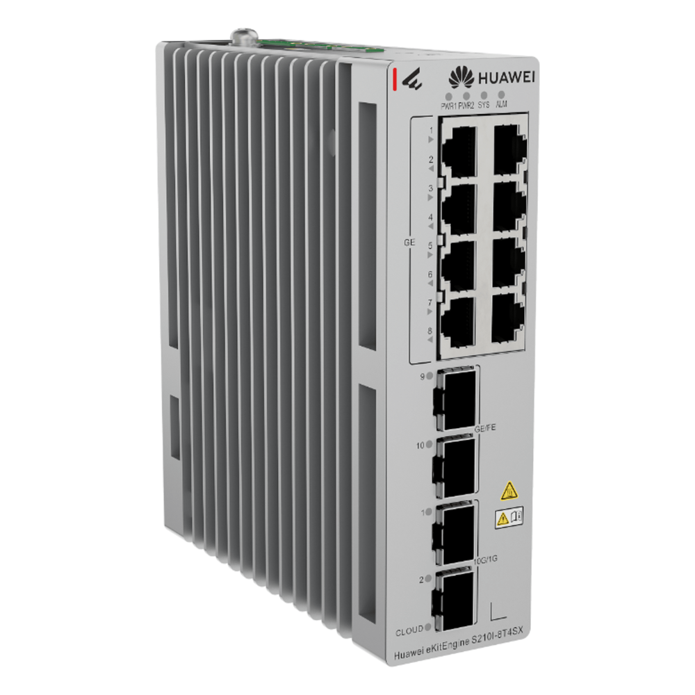 Switch Industrial eKit / 8 Puertos Gigabit + 2 SFP + 2 SFP+ / Montaje en Riel DIN / Fuente Redundante 1+1 : 9.6 a 50 VCD / Libre de licenciamiento / Gestión gratuita desde la Nube
