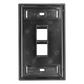 Placa de Pared Vertical, Salida Para 2 Puertos Keystone, Con Espacios Para Etiquetas, Color Negro