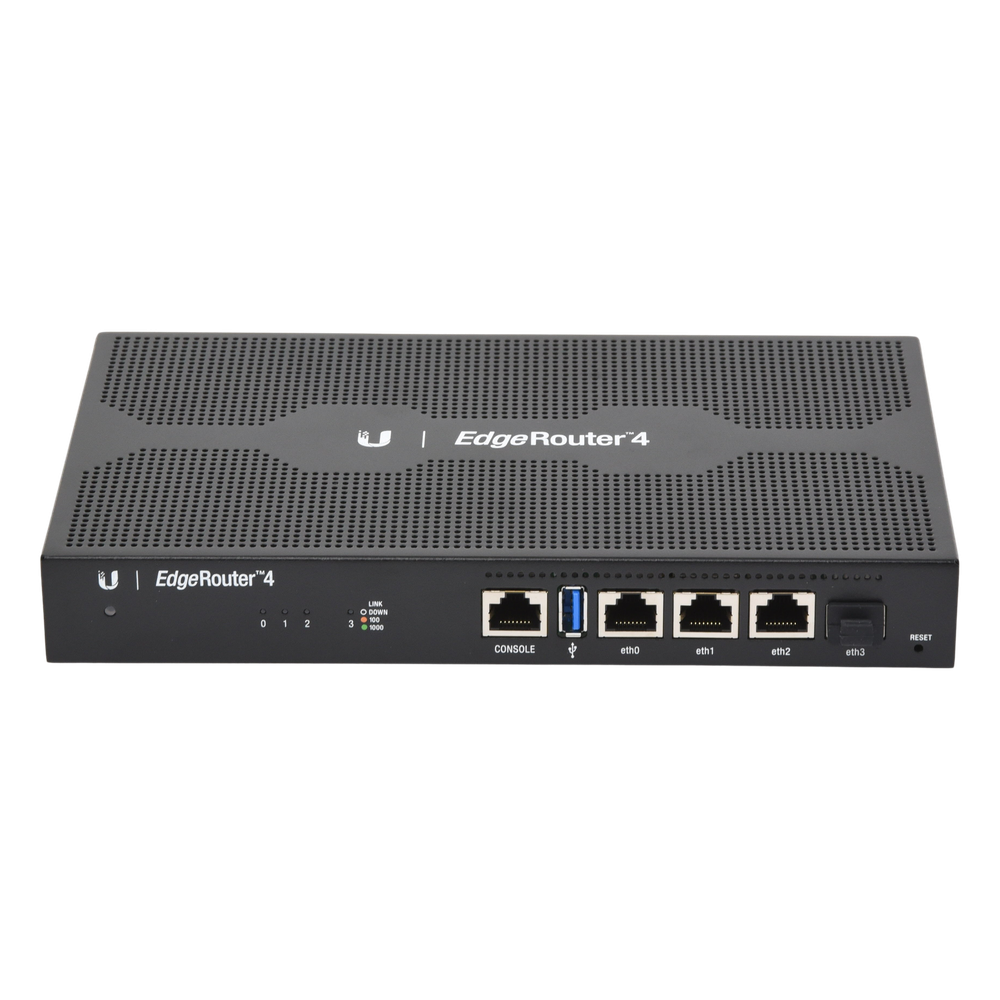 EdgeRouter 4, con 3 puertos 10/100/1000 Mbps + 1 puerto SFP, con funciones avanzadas de ruteo