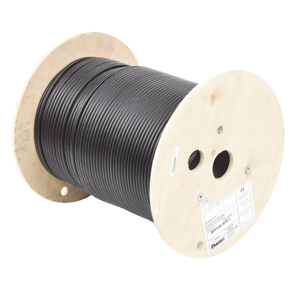 Bobina de Cable Planta Externa con Gel, de 4 Pares, Cat6A, Blindado F/UTP, Color Negro, 305 Metros (1000 Pies)