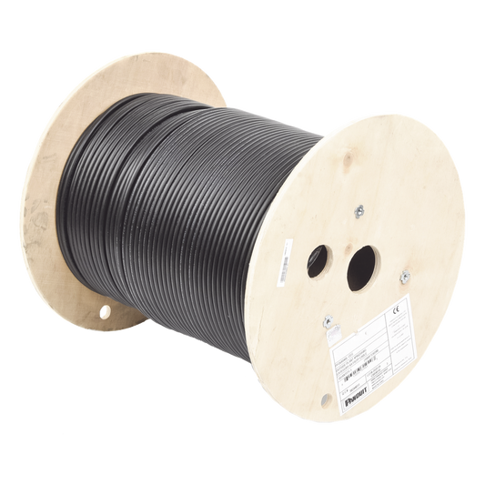 Bobina de Cable Planta Externa con Gel, de 4 Pares, Cat6A, Blindado F/UTP, Color Negro, 305 Metros (1000 Pies)