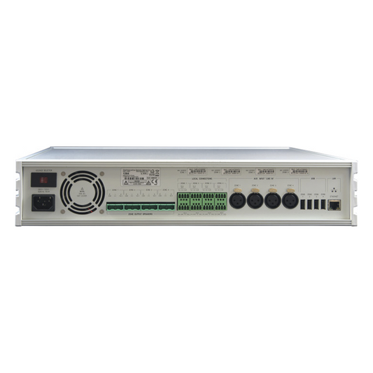 ETAPA DE POTENCIA DIGITAL 4x120W 100V  MILLENNIUM IP CON CONECTIVIDAD IP LAN, SUPERVISON, CALIDAD DE SONIDO HQ PARA 4 ZONAS, EN FORMATO RACK 2U
