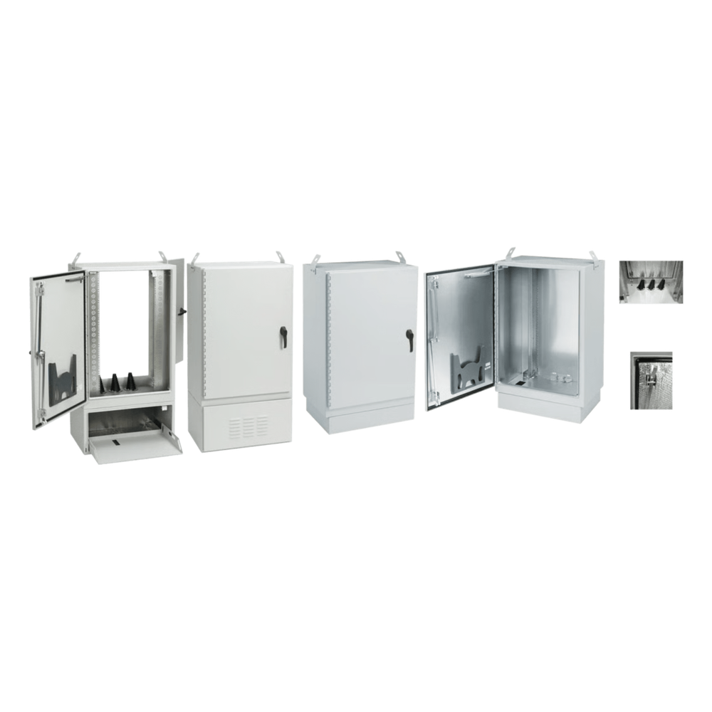 Gabinete para Exterior Tipo 4X Doble Puerta de 43 UR / Aluminio Soldado / 2134 x 762 x 1118 mm (84 x 30 x 44 in) / Exterior IP66 / Montaje Almohadilla / Aire de Precisión / Gris RAL 7035