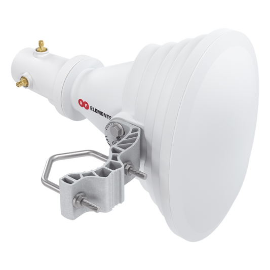 Antena Sectorial Asimétrica Starter Horn de 45º, 5150 - 5950 MHz, ganancia de 17 dBi, conexión directa con radios IS-5AC, PS-5AC y IS-M5, conexión RP-SMA