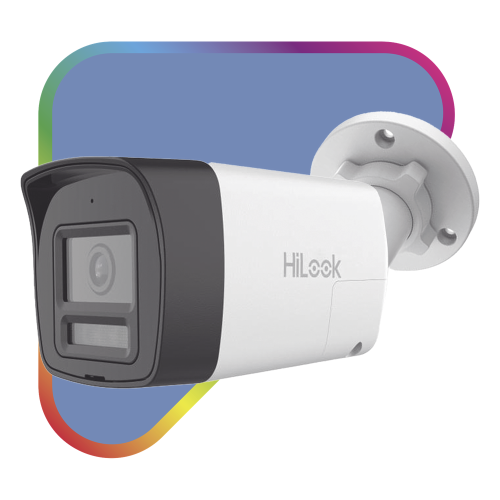 [Audio Bidireccional + Dual Light + ColorVu] Bala TURBOHD 2 Megapixel (1080p) / Lente 2.8 mm / 30 mts IR EXIR + 20 mts Luz Blanca / Micrófono y Bocina Integrado / Exterior IP67 / Metal / dWDR