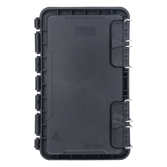 Caja de Distribución de Fibra Óptica, Hasta 96 Empalmes, Exterior IP65, Color Negro