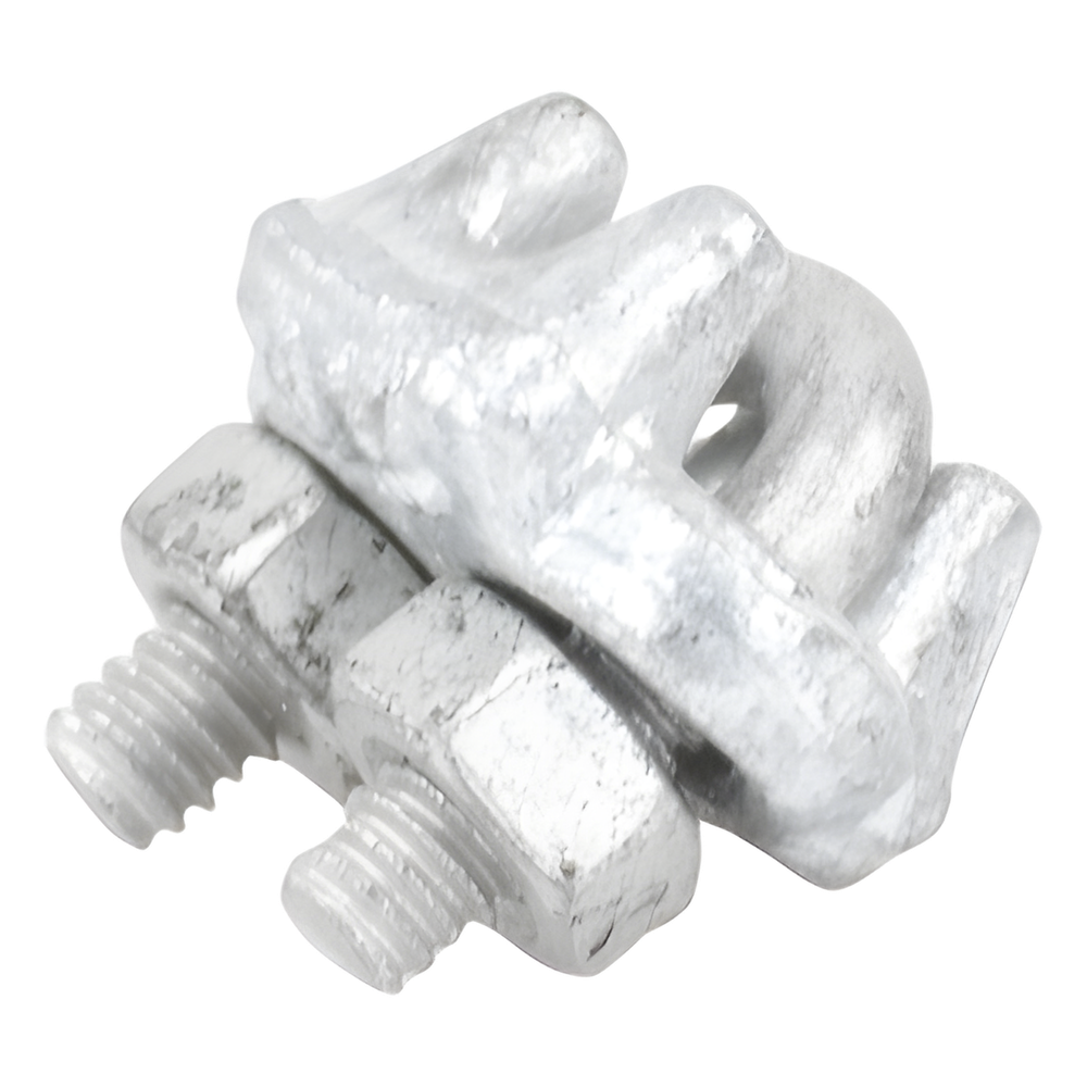 Nudo/ Perro/ Abrazadera Acero Forjado para Cable de 1/8", Galv. por Inmersión en Caliente.