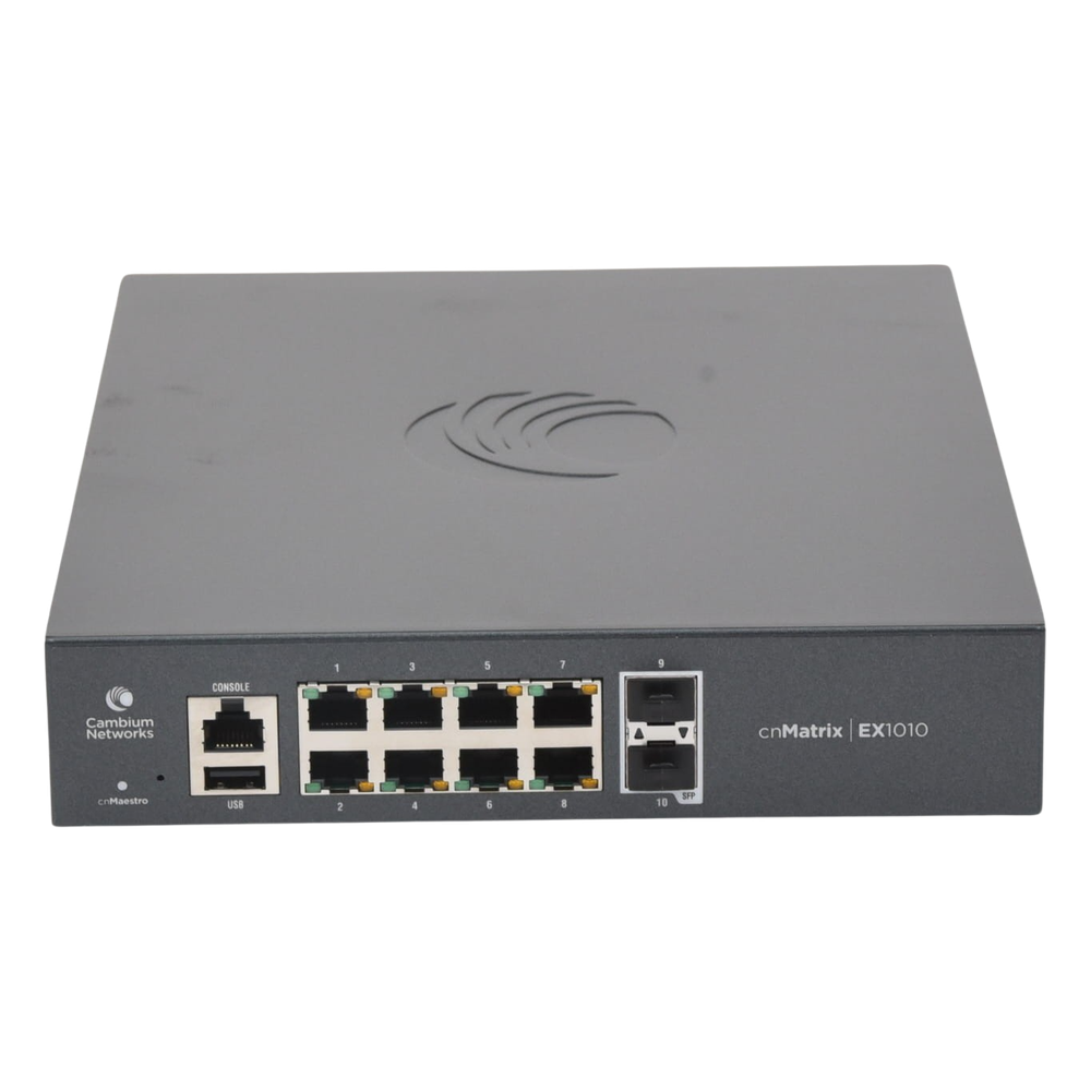 Switch PoE cnMatrix Ex1010-P / 8 Puertos Gigabit PoE 802.3af/at + 2 SFP / Capa 2 / Gestión en la Nube Gratuito