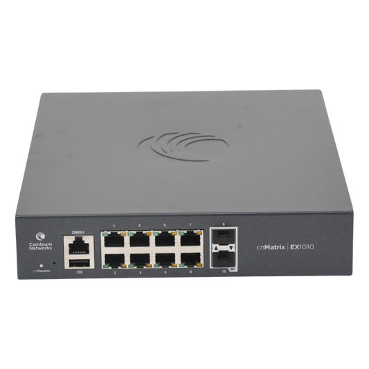 Switch PoE cnMatrix Ex1010-P / 8 Puertos Gigabit PoE 802.3af/at + 2 SFP / Capa 2 / Gestión en la Nube Gratuito
