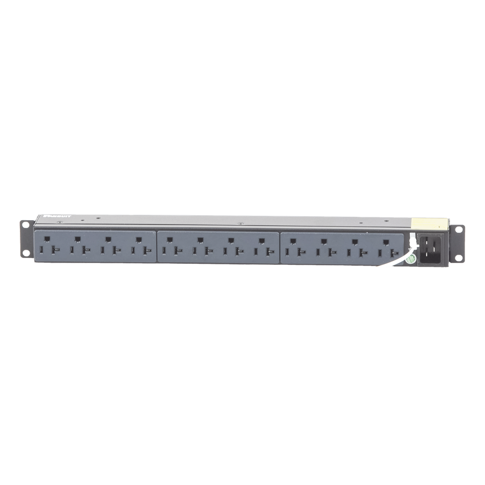 PDU Básico para Distribución de Energía, Enchufe de Entrada NEMA 5-15P, Con 12 Contactos NEMA 5-20R, Instalación Horizontal de 19in, 1UR, 15 Amp, 120 Vca
