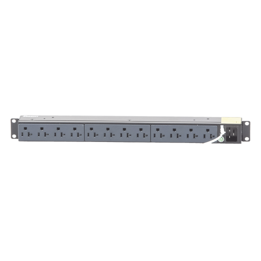 PDU Básico para Distribución de Energía, Enchufe de Entrada NEMA 5-15P, Con 12 Contactos NEMA 5-20R, Instalación Horizontal de 19in, 1UR, 15 Amp, 120 Vca