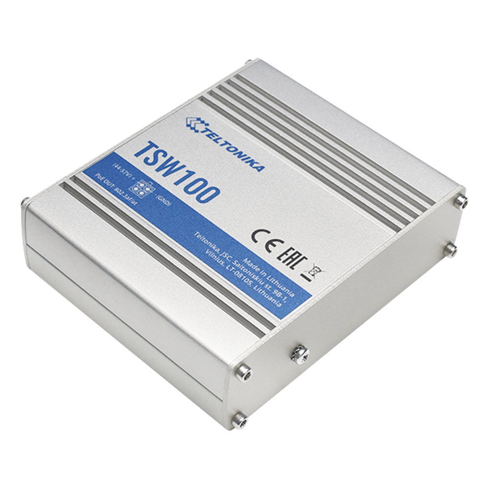 Switch Industrial No-Administrable 5 puertos Gigabit, PoE en 4 puertos 802.3af/at (120W)