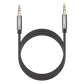Cable Auxiliar 2 Metros / Conector 3.5mm a 3.5mm / Macho a Macho / Cubierta de TPE / Carcasa de Aluminio / Color Negro