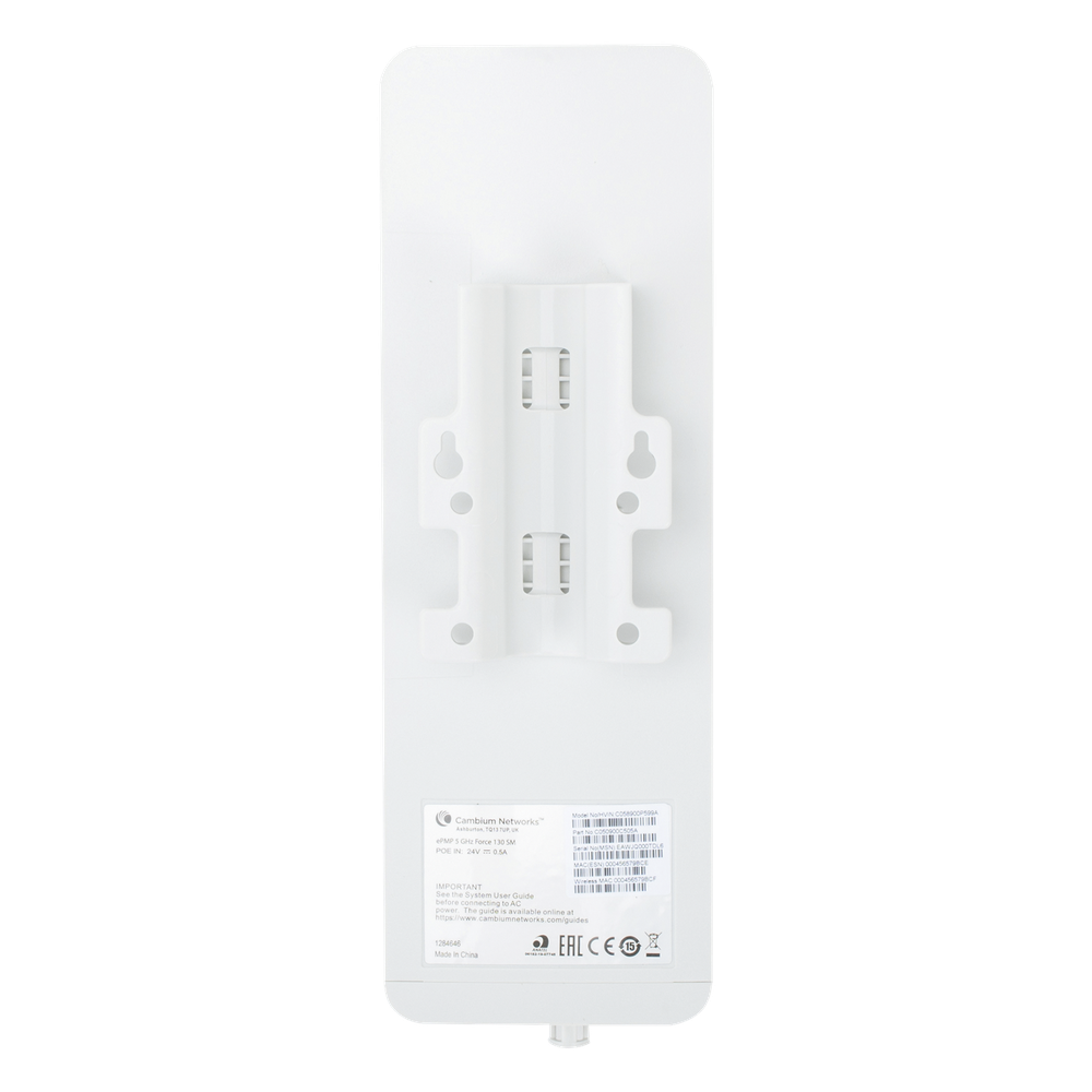 Suscriptor ePMP Force 130 MIMO 2x2 / 28 dBm de potencia / Mejor desempeño en zonas altamente ruidosas / 5150-5970 MHz / Distancia de 3 km en PTMP / Antena integrada de 14 dBi (C050900C505A)