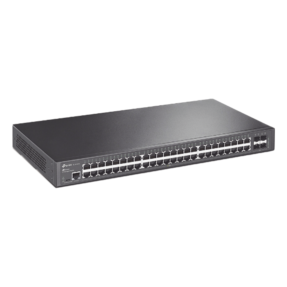 Switch Omada SDN Administrable / 48 puertos Gigabit y 4 puertos SFP / Funciones sFlow, QinQ y QoS / Administración centralizada OMADA