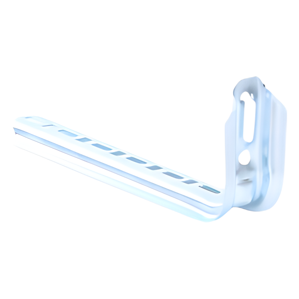 Ménsula omega tipo L inteligente, 310 mm de ancho, con acabado Electro Zinc