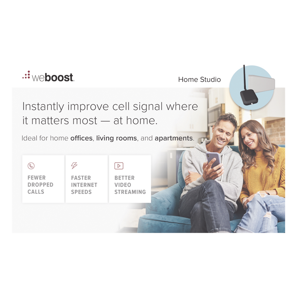KIT de Amplificador de Señal Celular Home Studio/ Datos 2G, 3G, 4G / Llamadas / Mejora la señal para cubrir hasta 60 m² como una habitación, casa pequeña o departamento.
