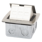 Mini Caja de Piso Rectangular para Datos y Conectores Tipo Keystone, Color y Material en Acero Inoxidable (3 Puertos) (11000-21202)