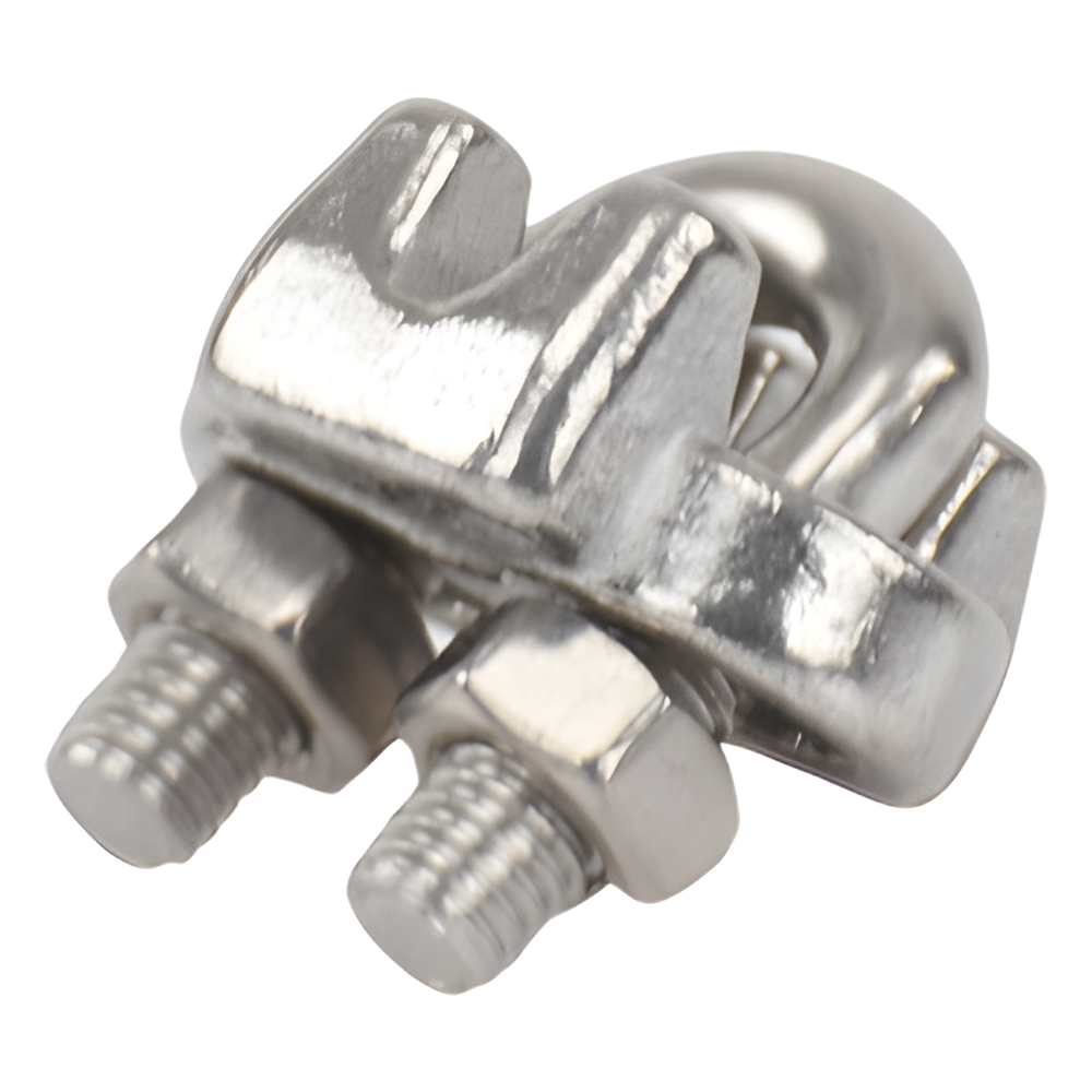Nudo/ Perro/ Abrazadera Acero Forjado para Cable de 1/8", Acero Inoxidable.
