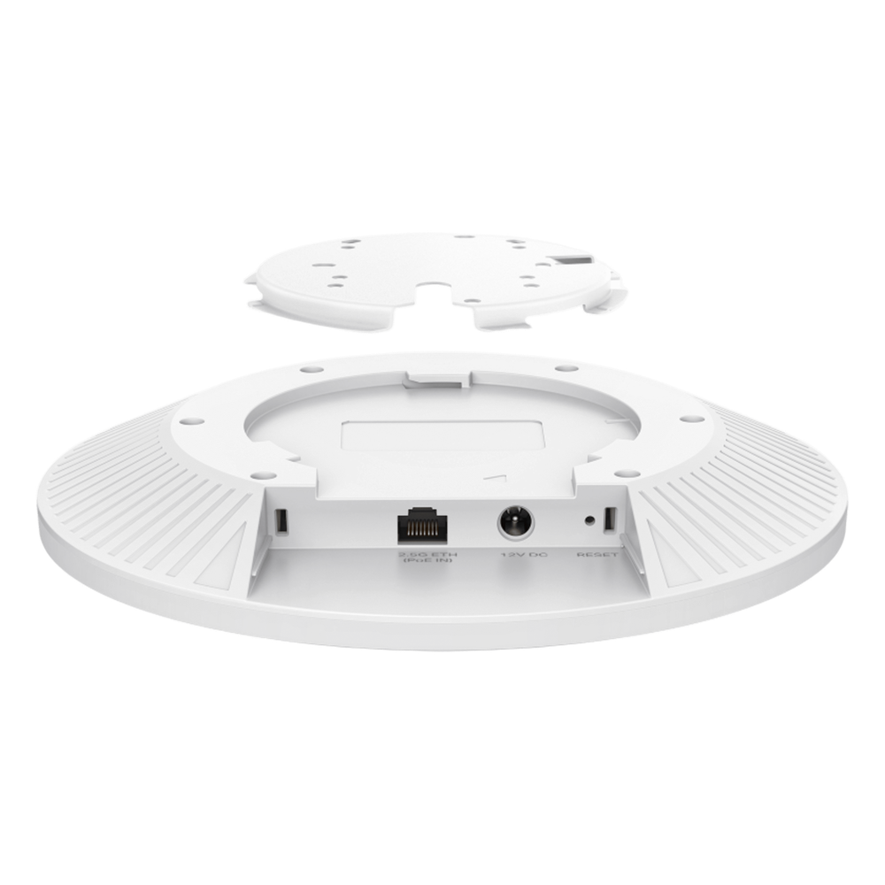 Punto de Acceso Omada / Wi-Fi 7 BE9300 MU-MIMO 2x2 / 1 Puerto 2.5 Gbps / Mesh Omada / Operaciones Multiencale (MLO) / Configuración por Controlador o Stand-Alone / Para Montaje en Techo/pared / Alimentación PoE+